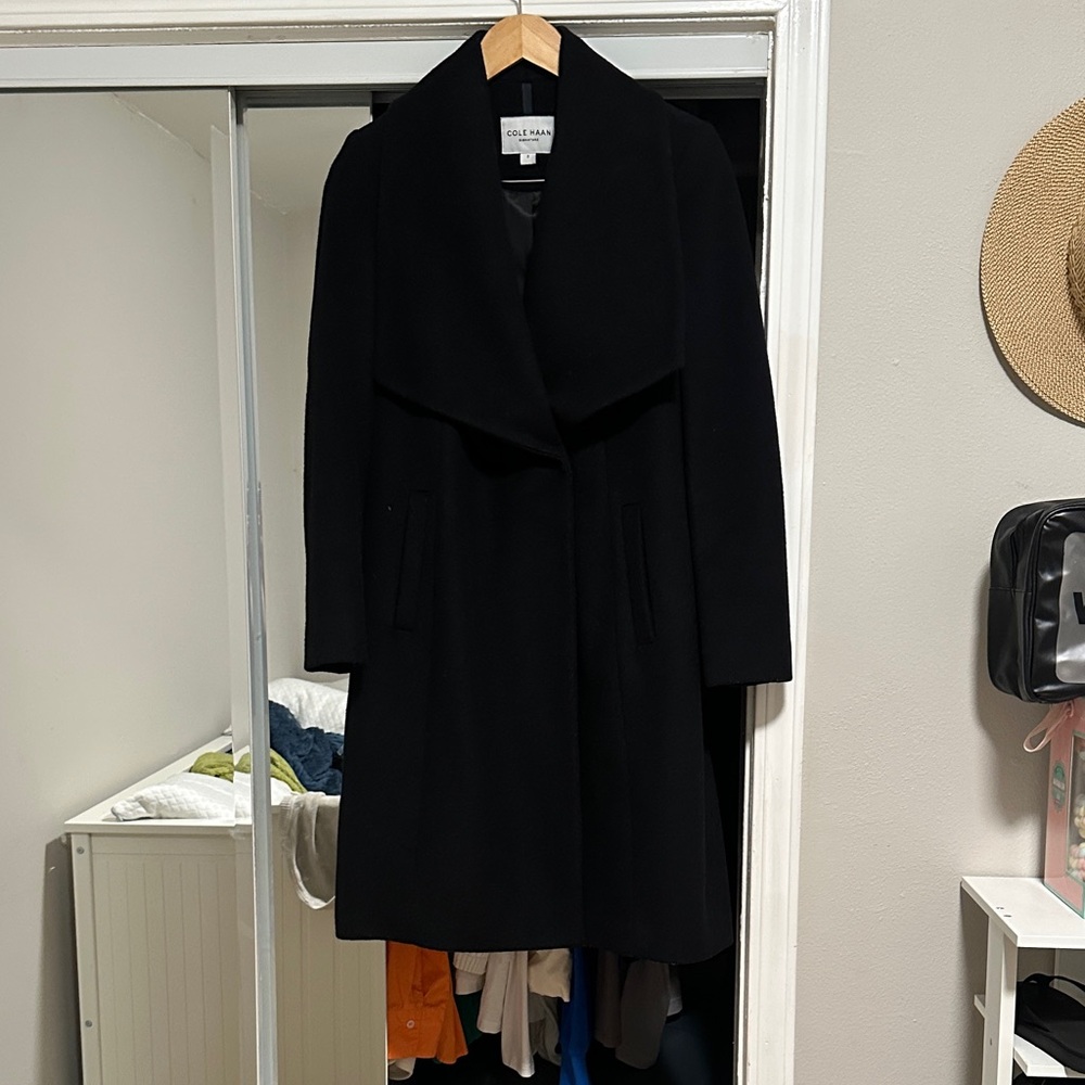 Cole Haan Classic Black Trench Coat